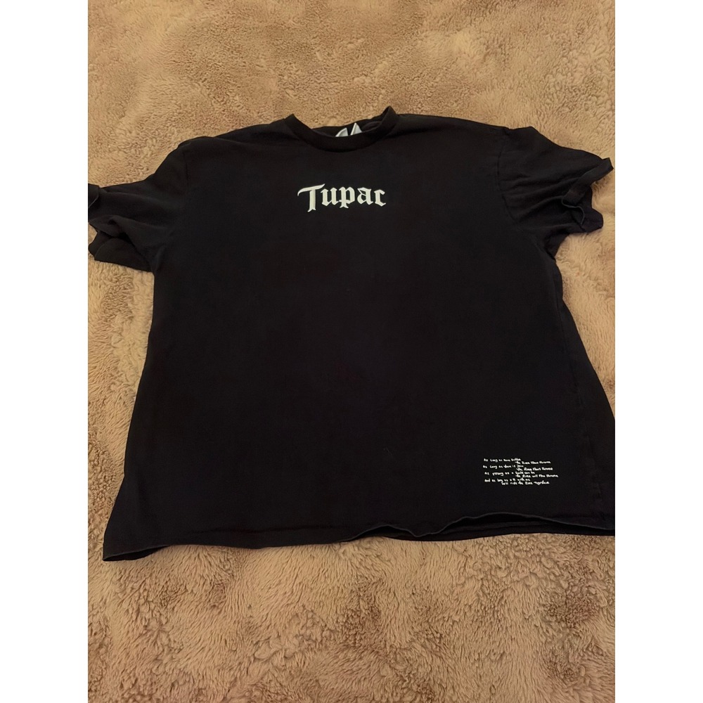 Bershka 2Pac 2Pacalypse Now Graphic T-Shirt Black Mens Large Hip Hop Rap Tee